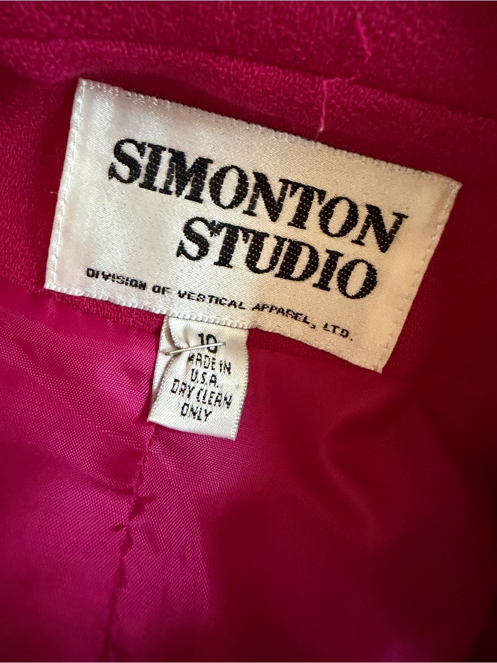 Tailored Magenta Skirt Suit Set with Gold Buttons - Picture 6 of 7